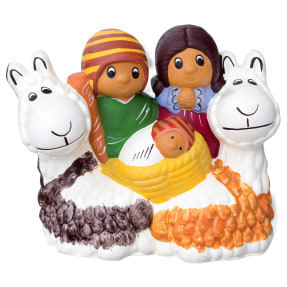 llamas ceramic nativity