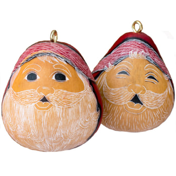 santa smiles mini gourd ornament