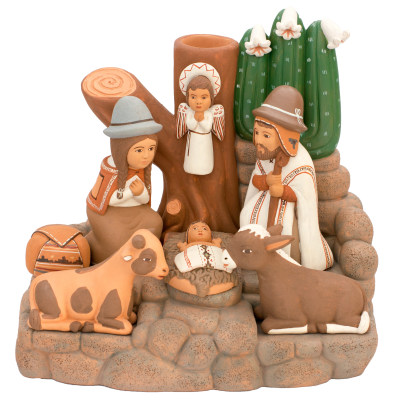 Holy family with cactus fine nativity