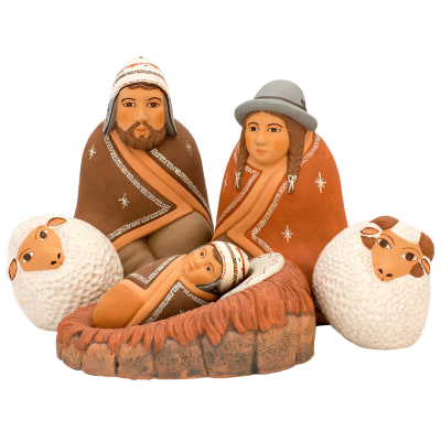 Rounded ceramic nativity