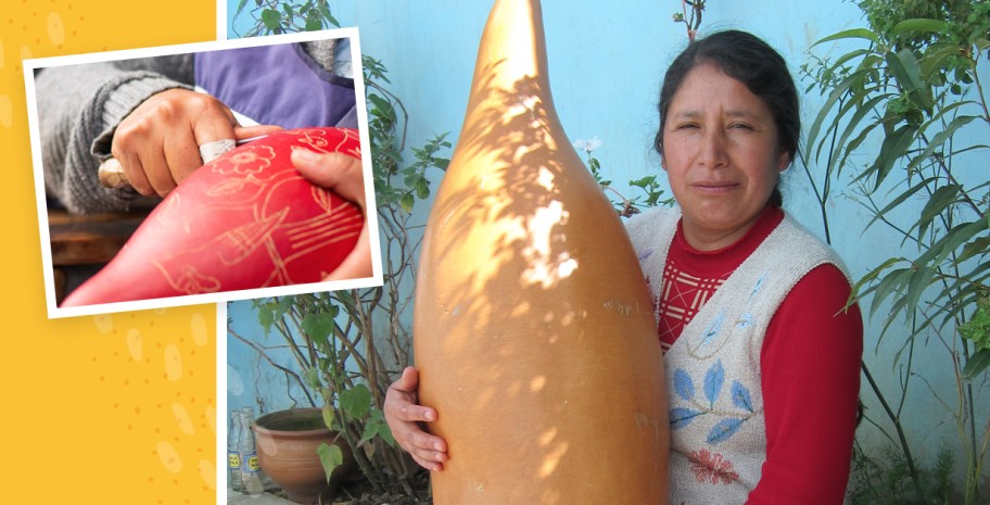 Raquel, Peruvian gourd carver