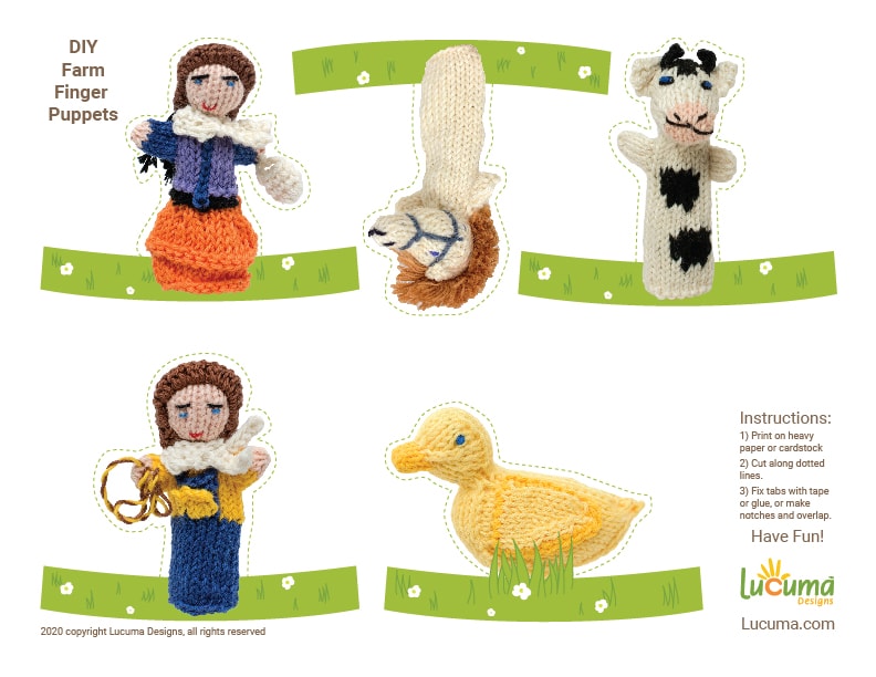 DIY Farm Finger Puppets