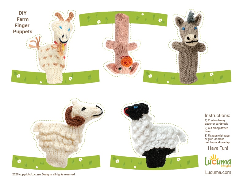 DIY Farm Finger Puppets