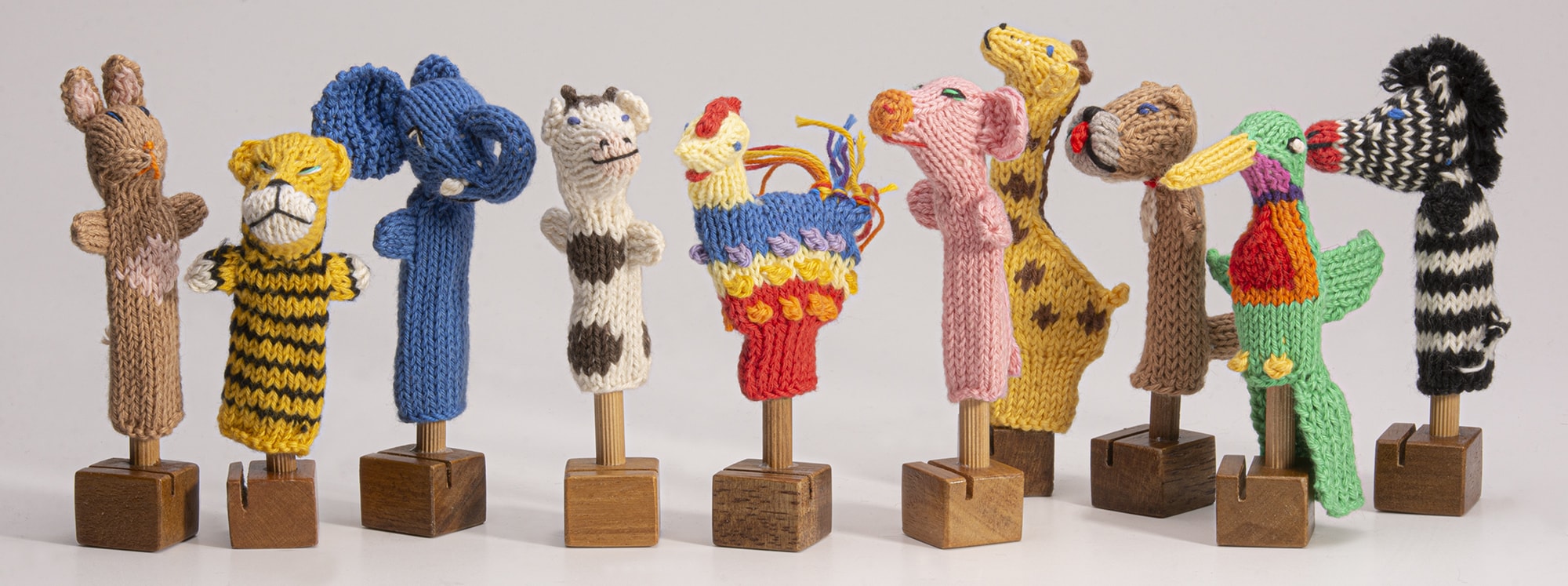 bright organic cotton puppets
