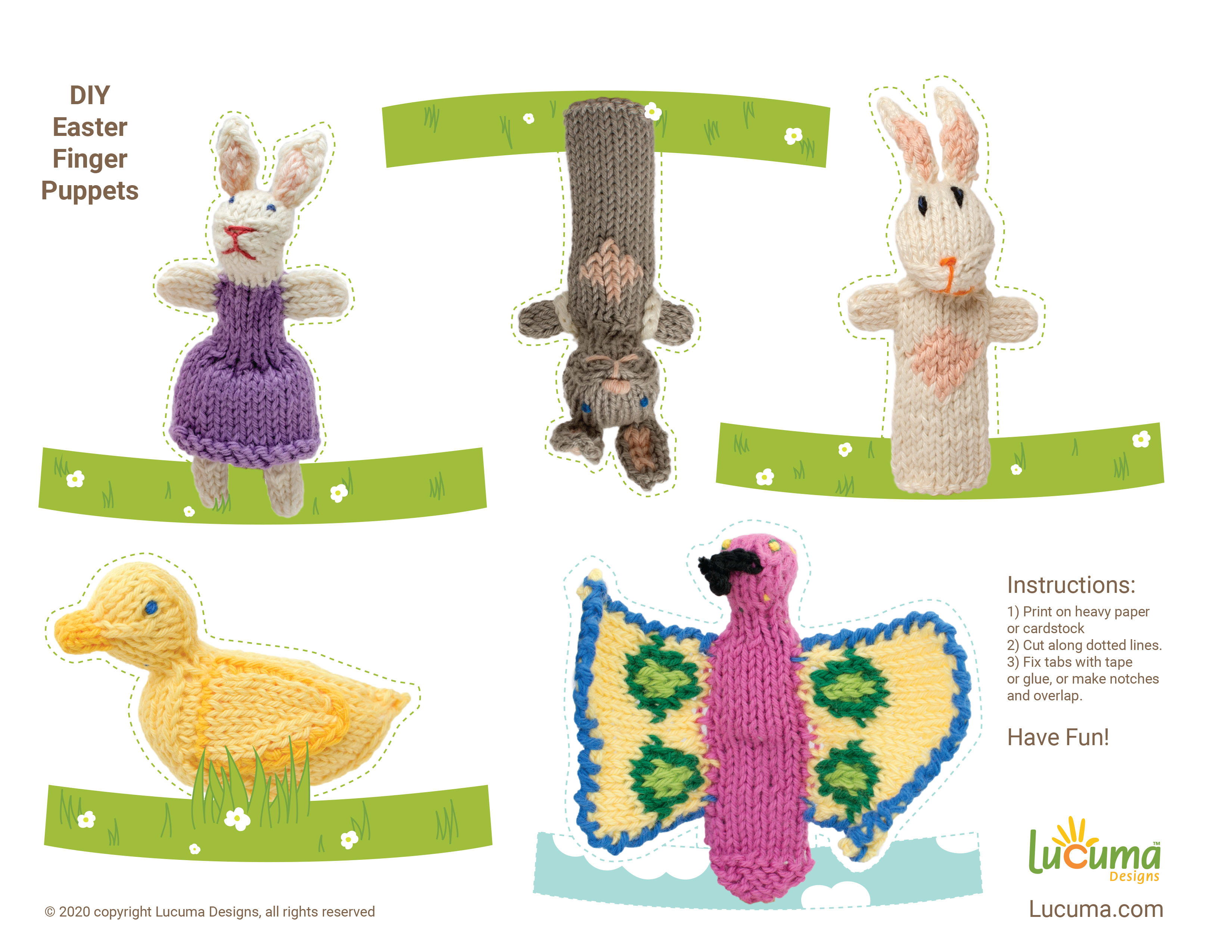 free paper spring puppets for kids