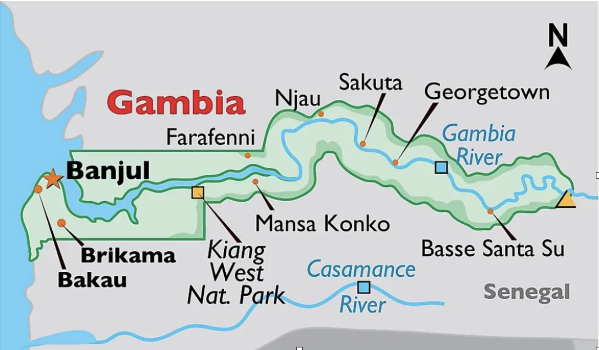 Look at the shape of Senegal and Gambia