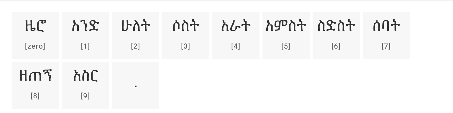The Ethiopian numerals