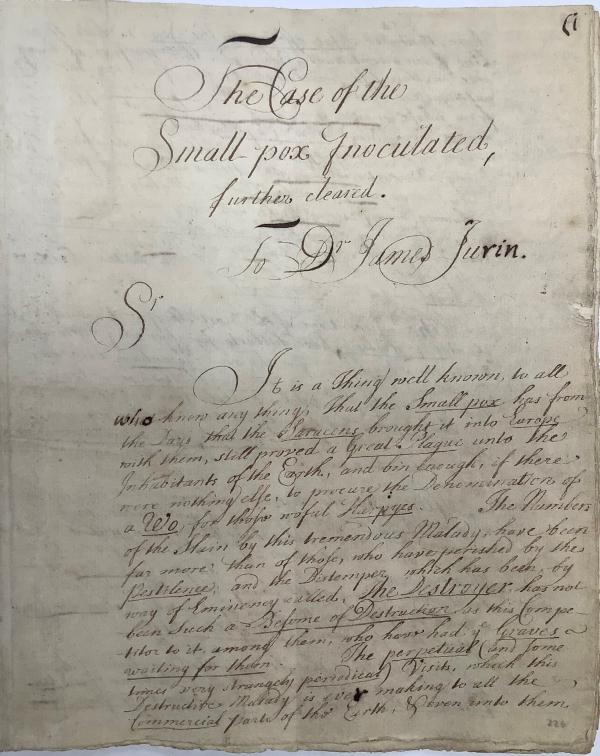 Letter from Cotton Mather to James Jurin, 21 May 1723