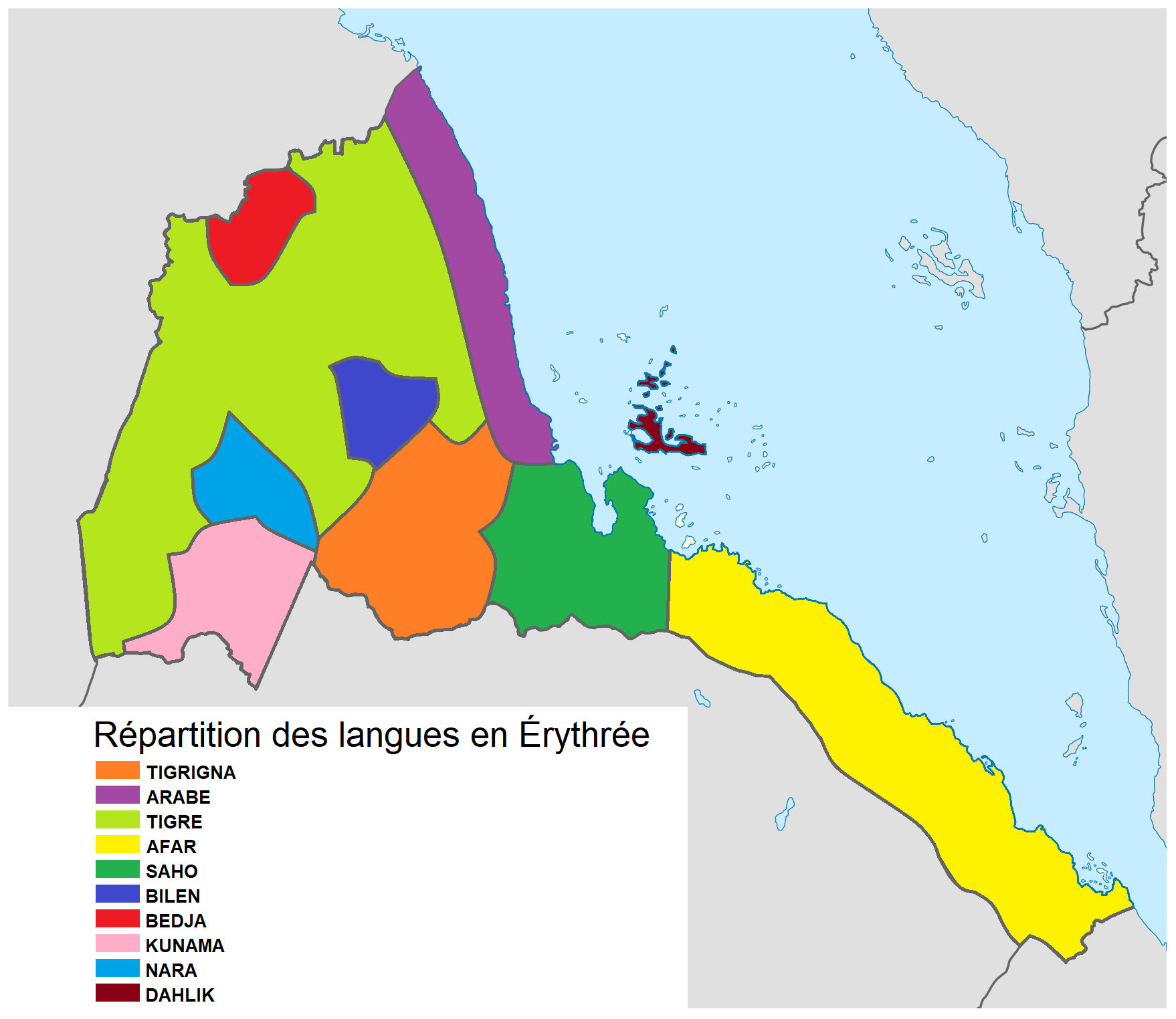 Eritrean Languages Map