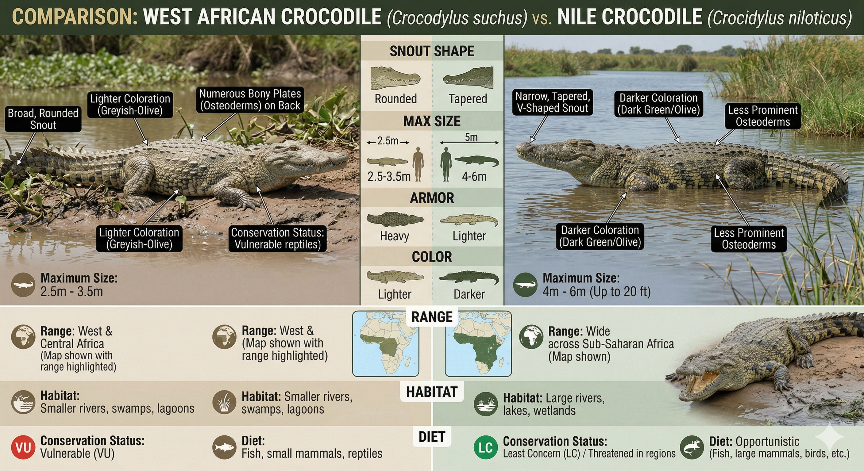 west african crocodile vs nile crocodile west african crocodile vs nile crocodile
