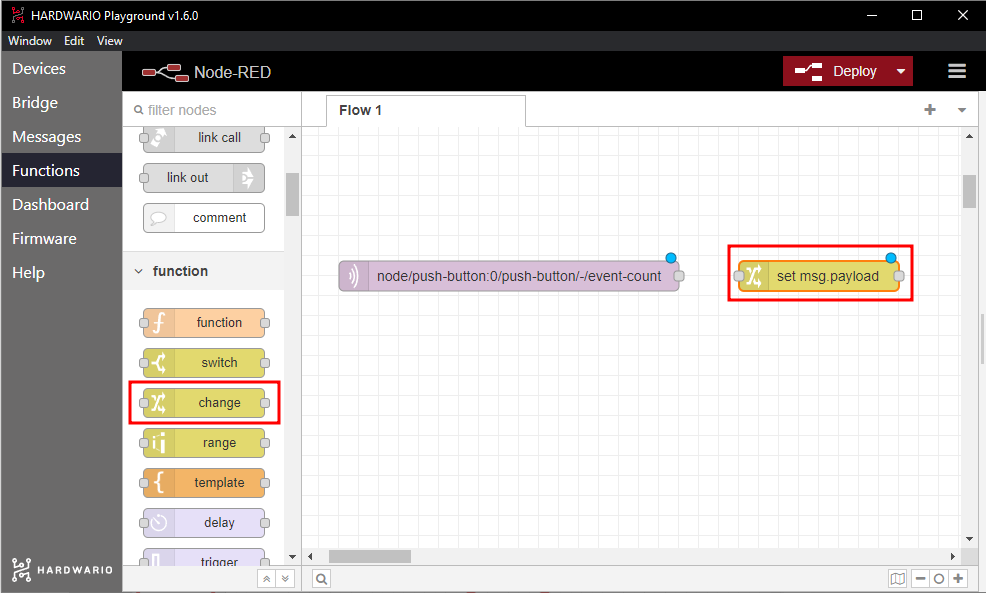 Node-RED Change node