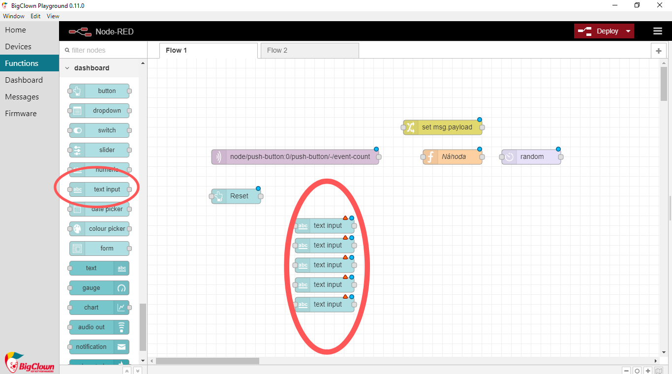 Node-RED text input