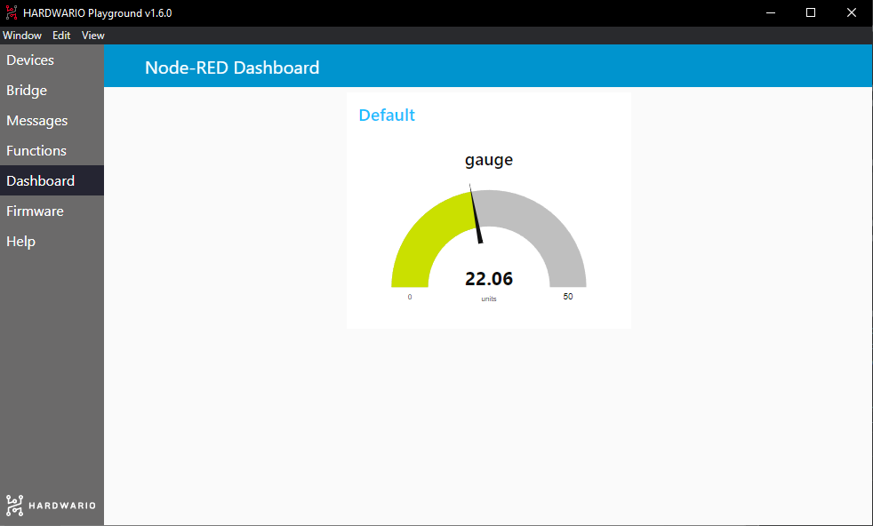 View gauge chart Node-RED dashboard
