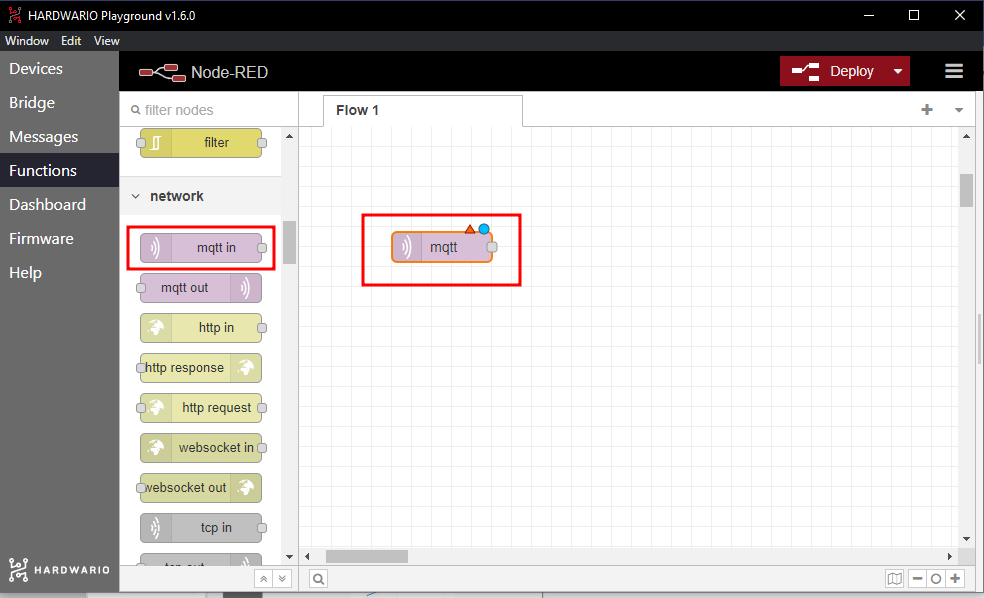 MQTT input node