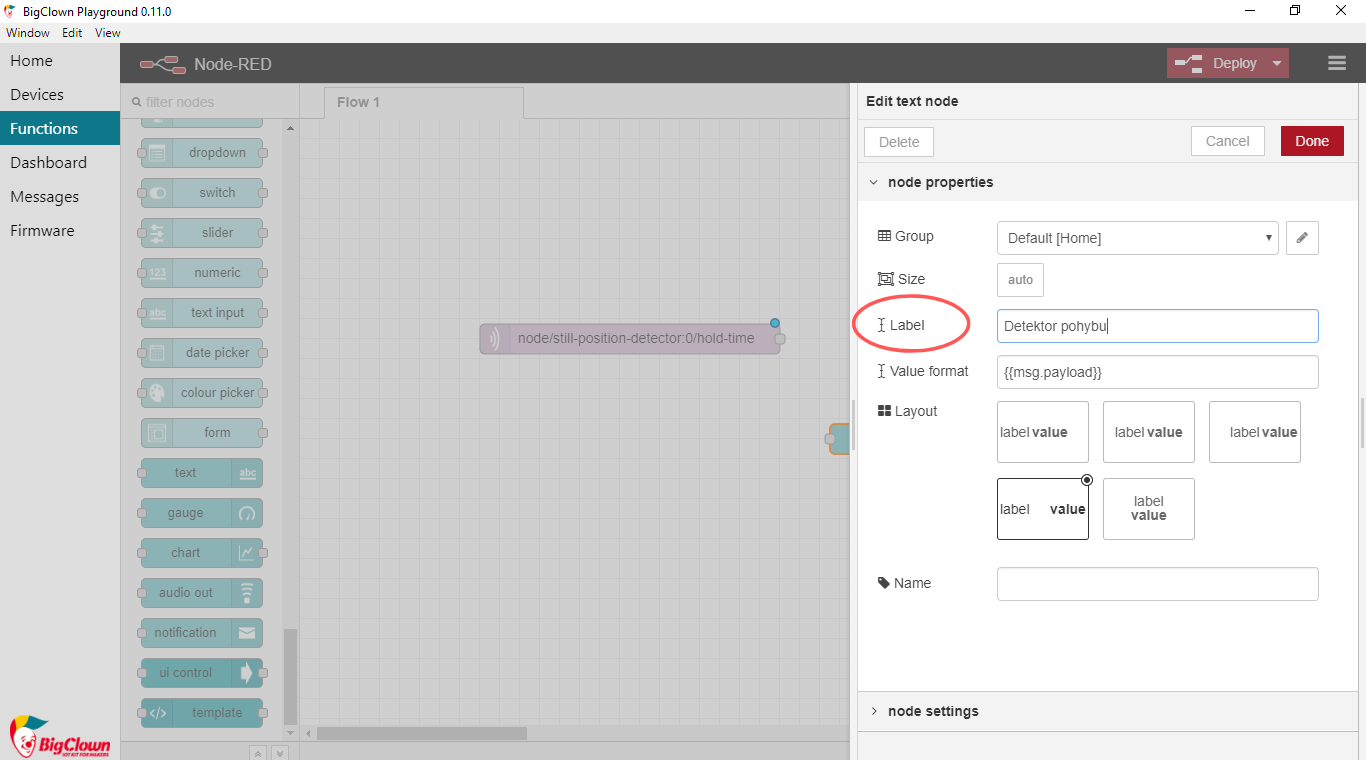 Text settings