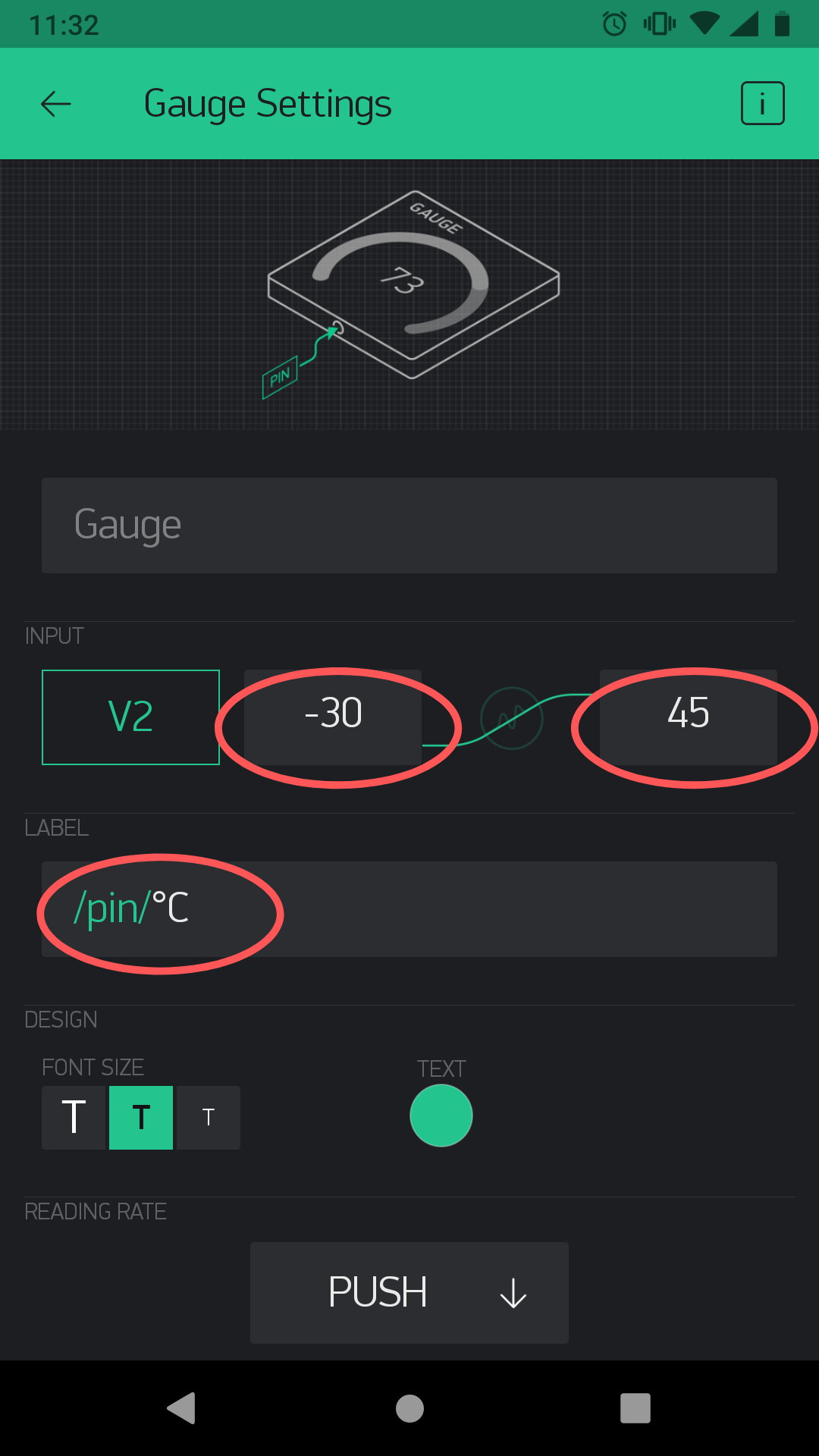 Blynk - set range of values
