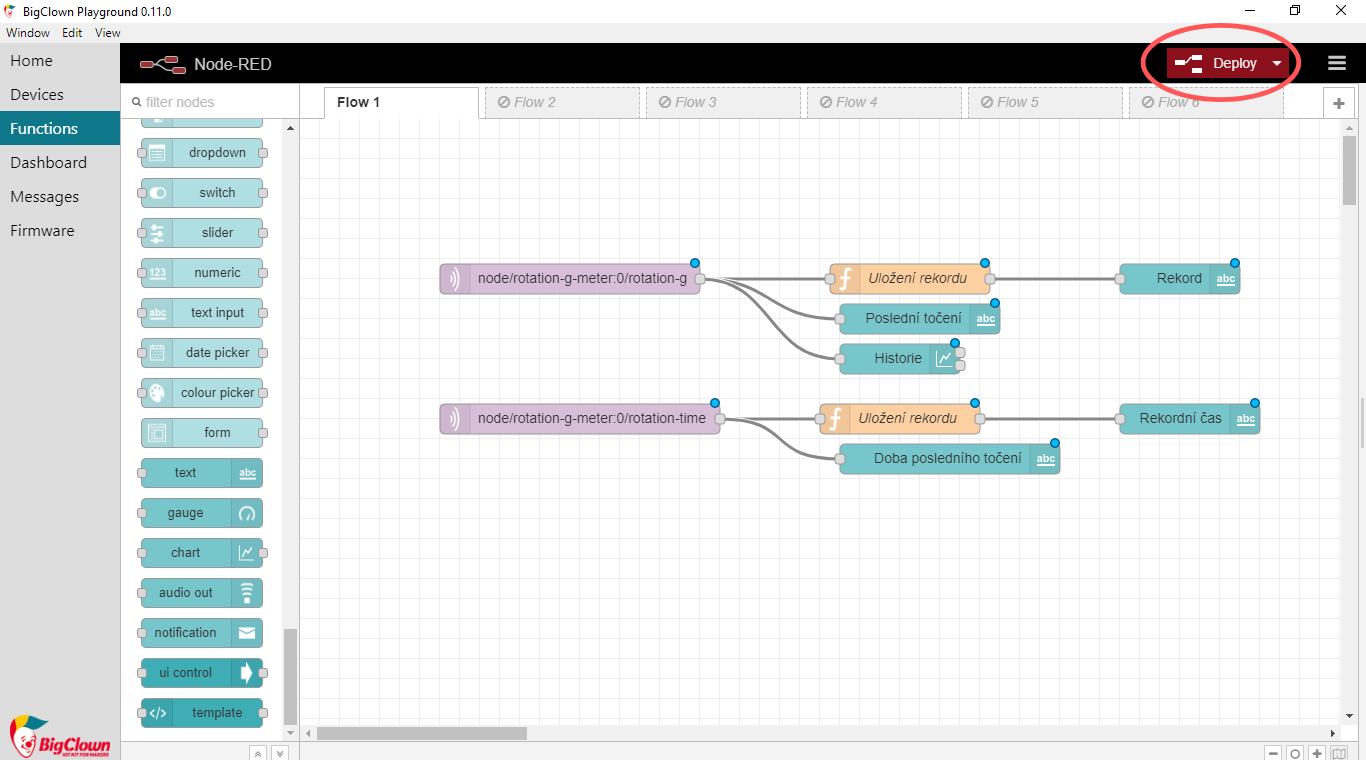 Deploy Node-RED flow