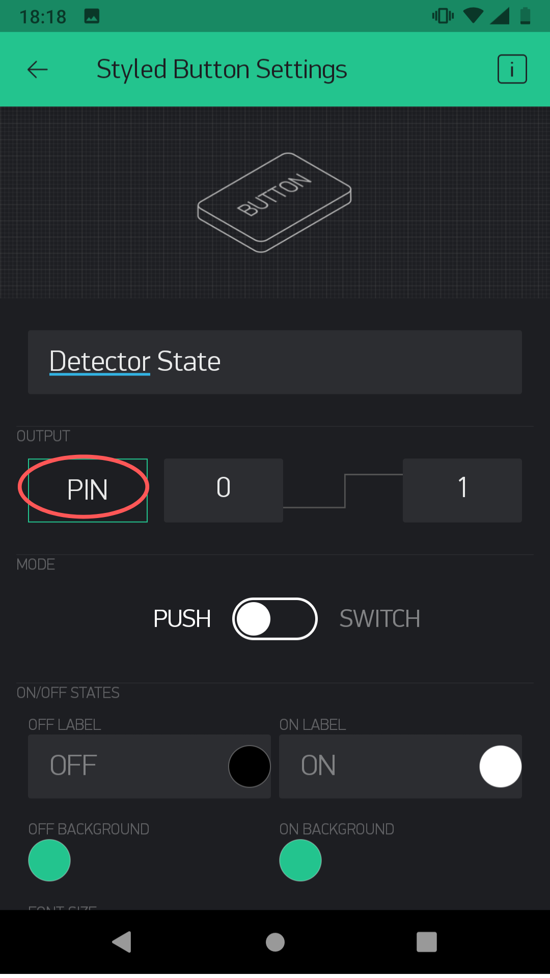 Styled button in Blynk App