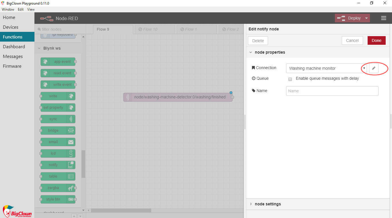 Blynk Connection settings