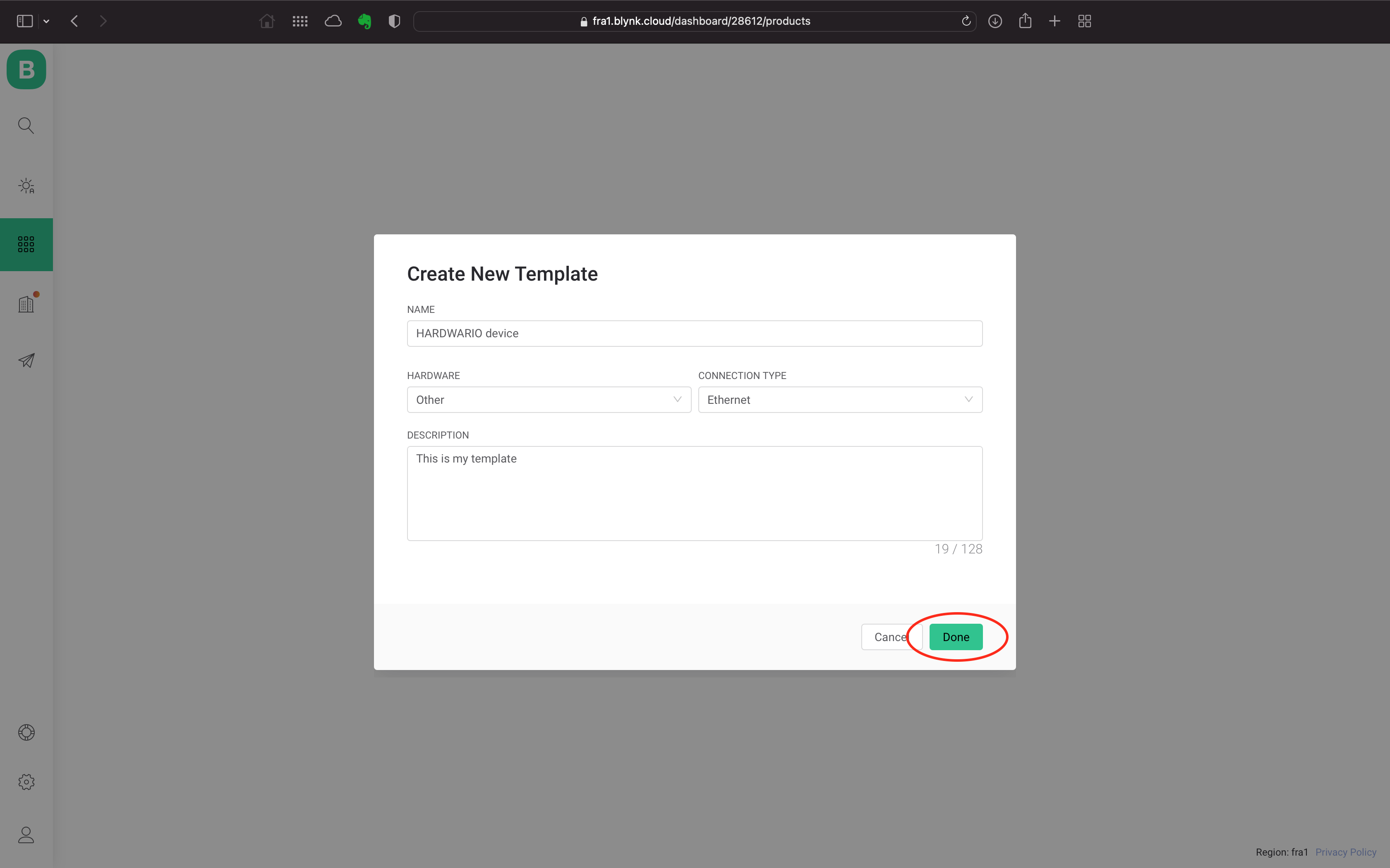 Blynk IoT - new account