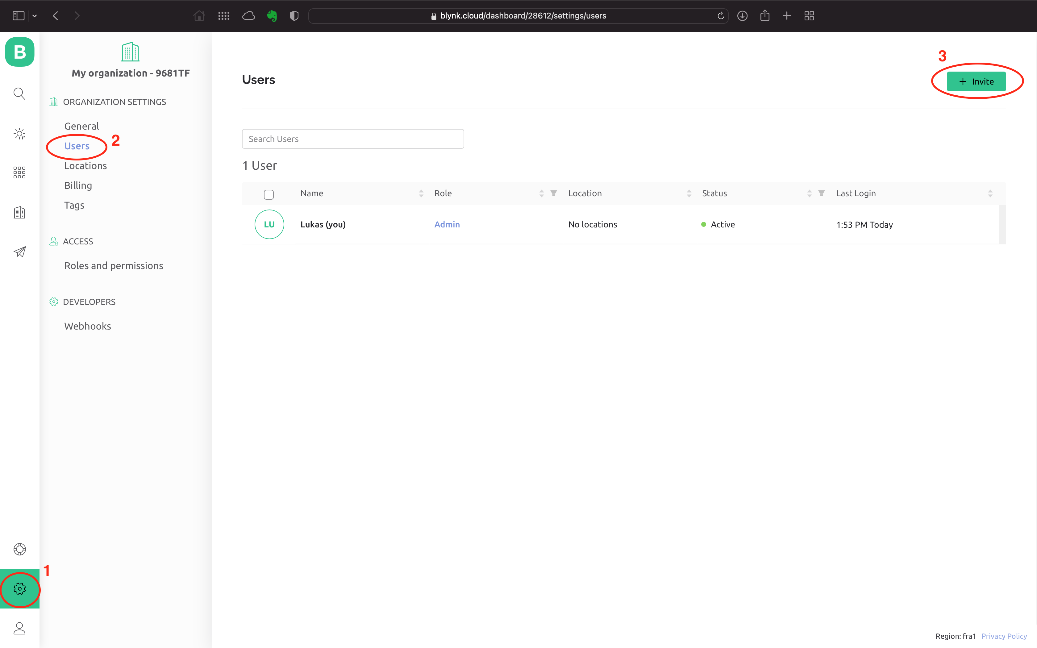Blynk IoT Add user