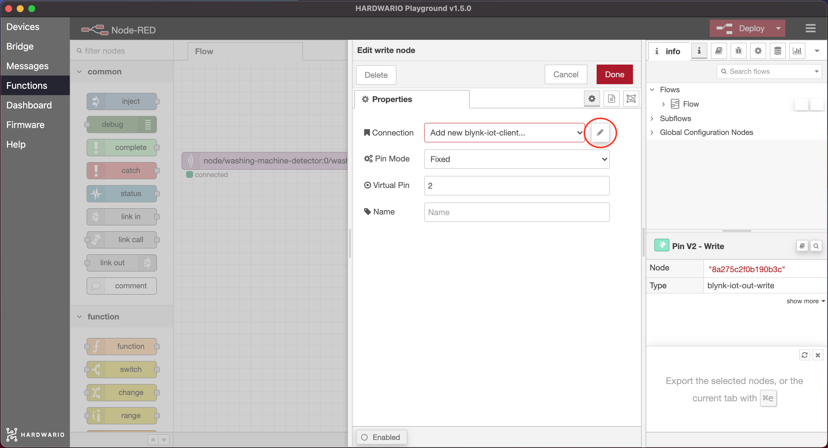 Blynk Connection settings