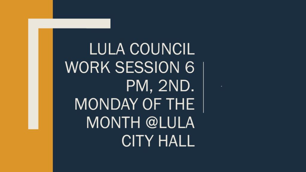 Lula Work Session Agenda