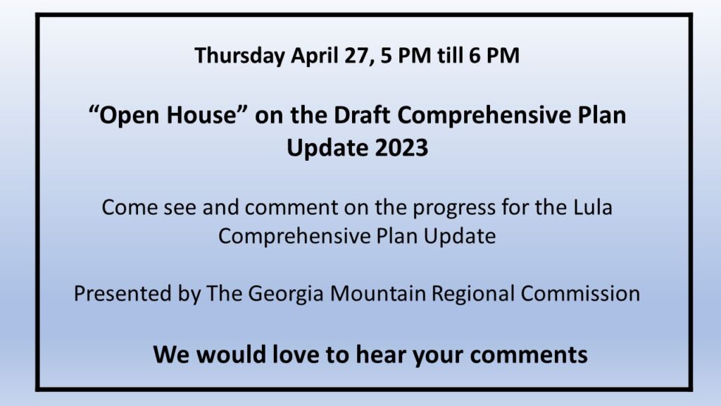 Comp Plan 2023 Open House 2023 ? I=AA