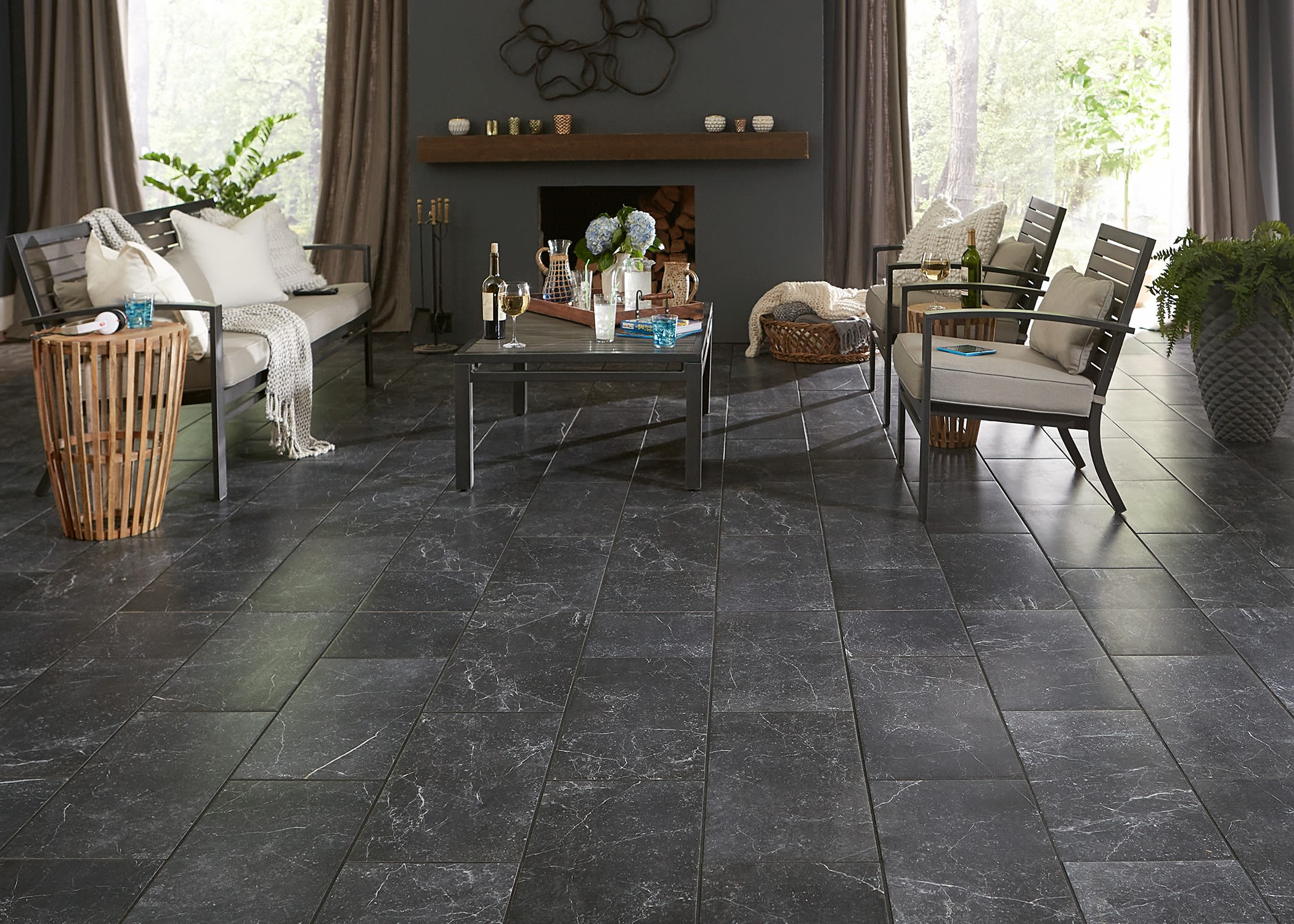 Avella Ultra 12 in. x 24 in. Galassia Nero Porcelain Tile