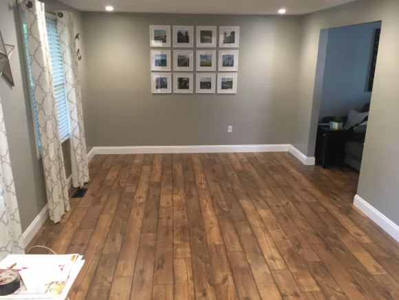 Customer photo of Antique Farmhouse Hickory Flooring.