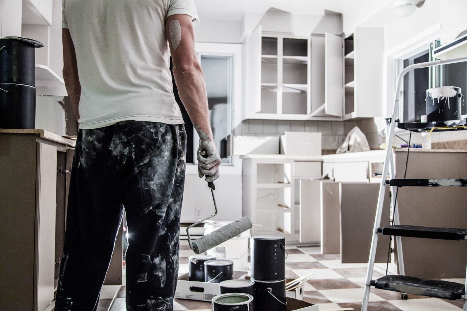 Image of homeowner redesigning kitchen