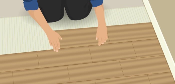 Image of placing flooring planks.