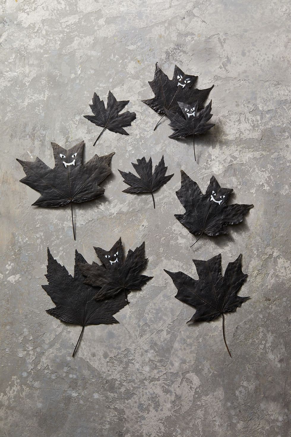 bat decorations made out of leaves