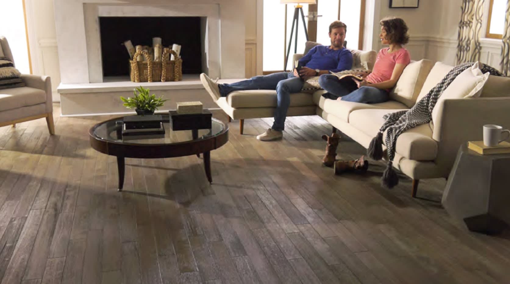 hardwood flooring in living room