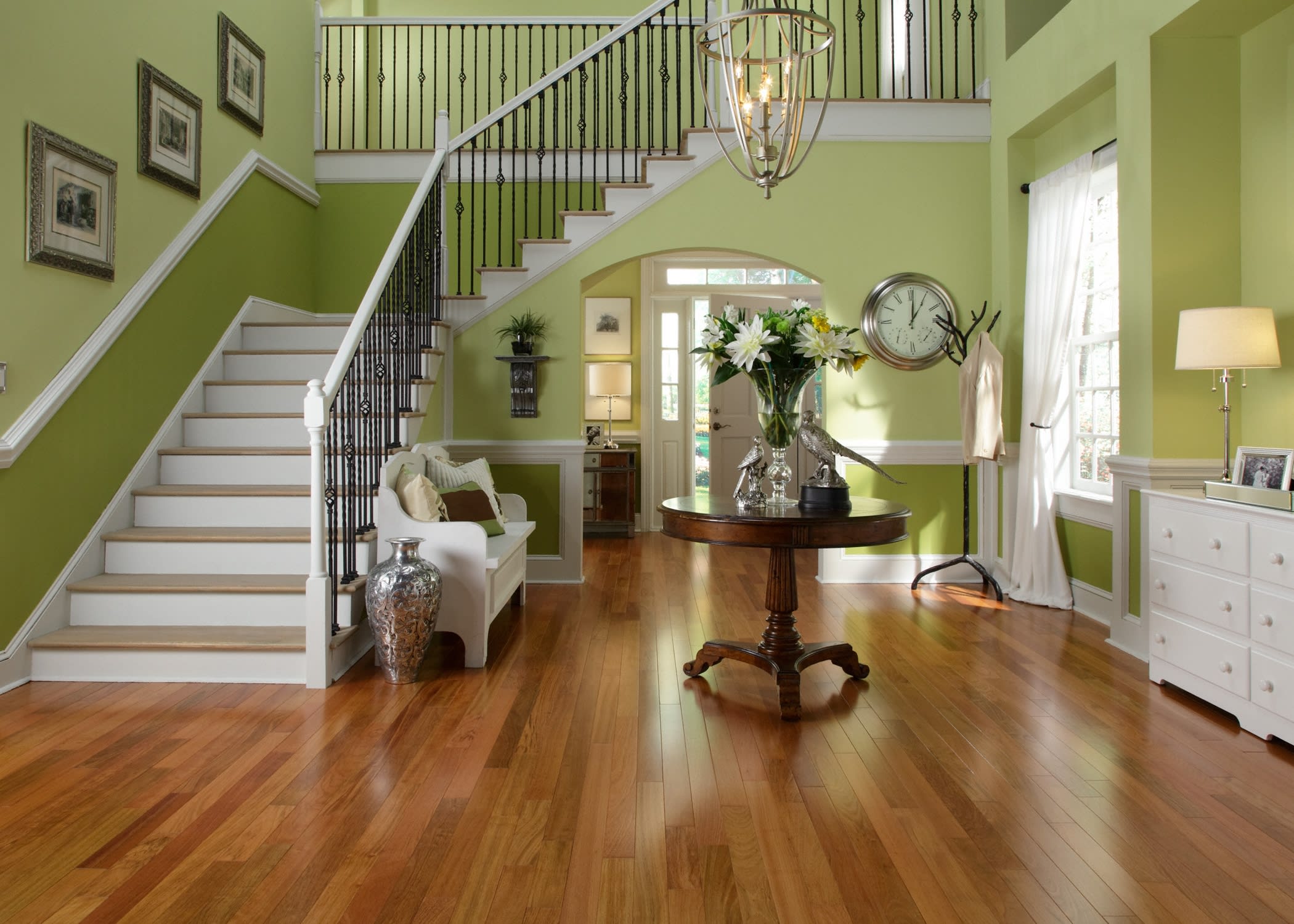 Beautiful Entry Room with Green and design motif