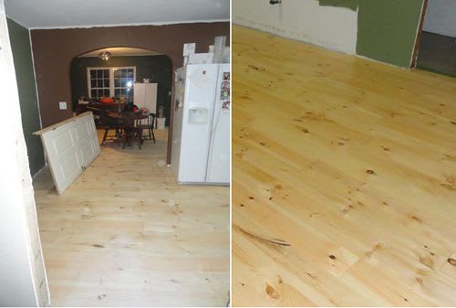 White Pine before stain and after