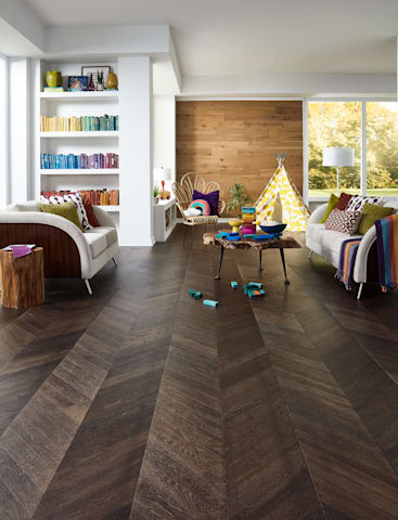 Bright room with engineered hardwood flooring