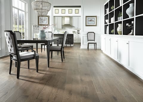 Timeless Pelham Oak adds to the luxury of this sunny dining room.