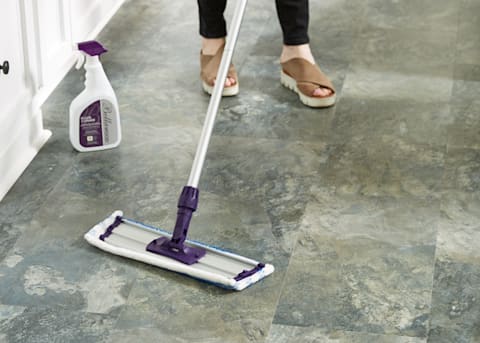 Image showing gentle mopping to care for flooring