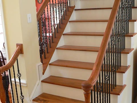 Stairs with Koa Treads, white risers