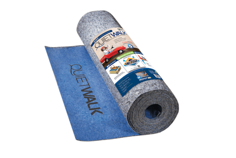 Roll of quiet walk floor underlayment for laminate, hardwood, and bamboo