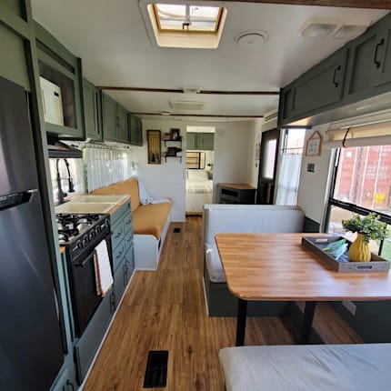 mobile home with luxury vinyl plank