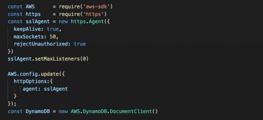 AN image of the HTTP keep-alive Yan Cui created to speed up Lambda functions.