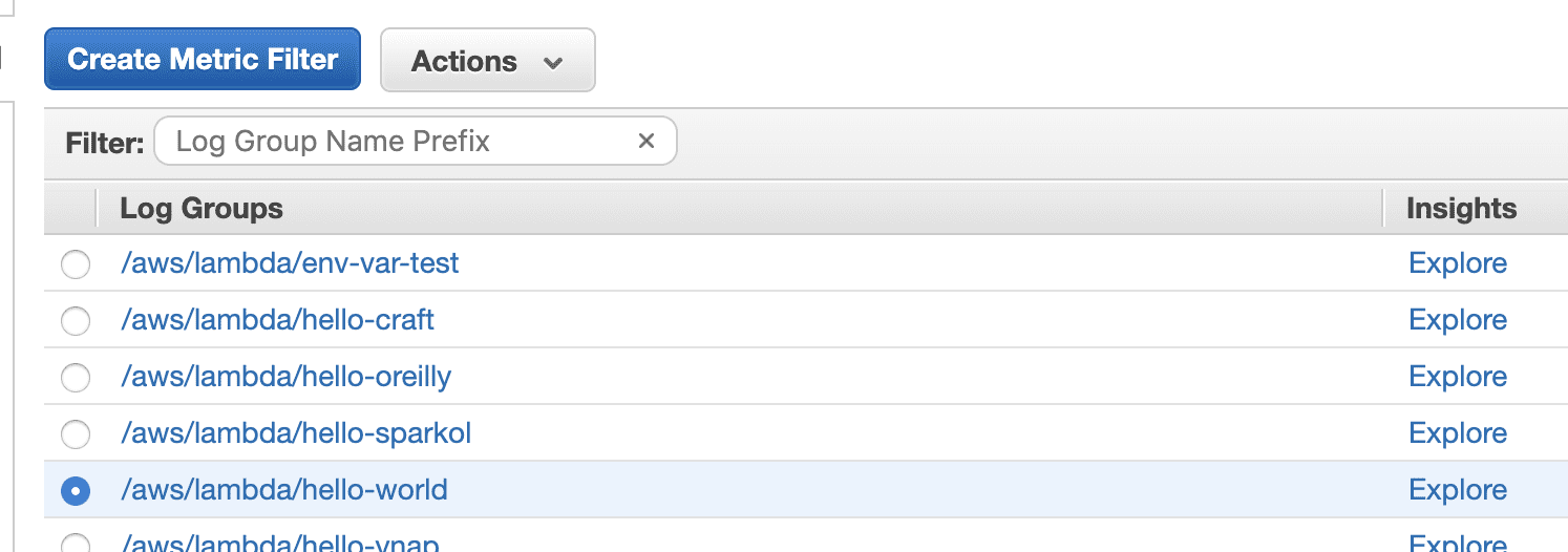 An image showing how we can create metrics filters for CloudWatch Logs.