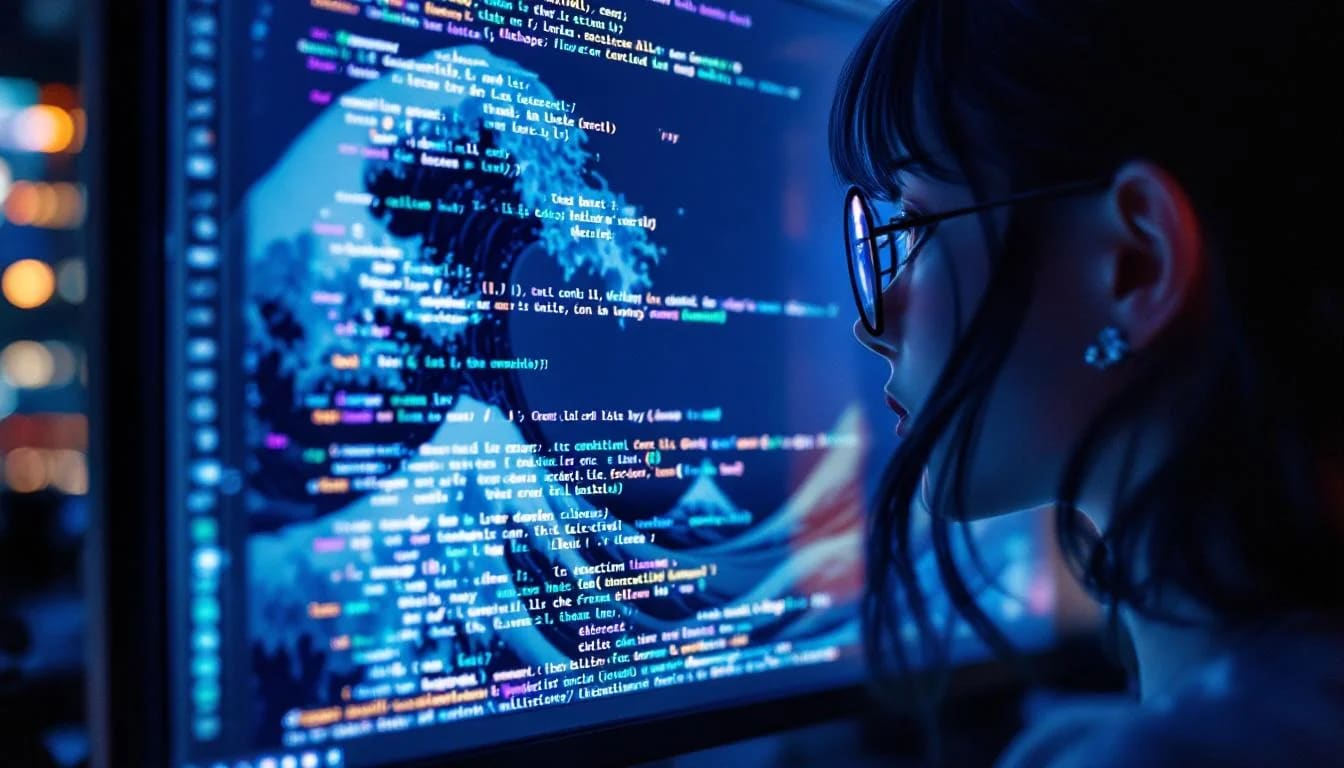 北斎ブルーをベースにしたターミナル配色のコンセプトイメージ