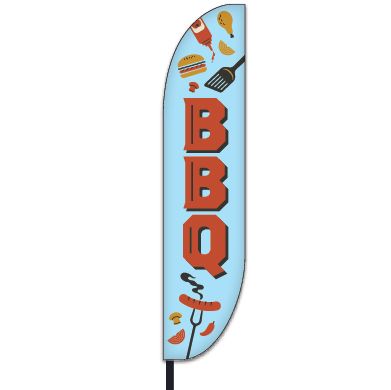 BBQ Feather Flag with Assorted Food