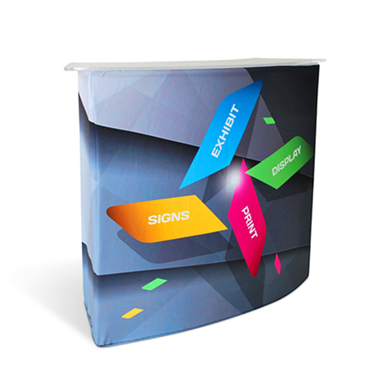 Oval Trade Show Counters & Custom Podiums | Lush Banners