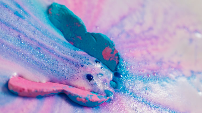 Rose Butterfly Bath Bomb Blue and Pink butterfly shaped bath bomb
