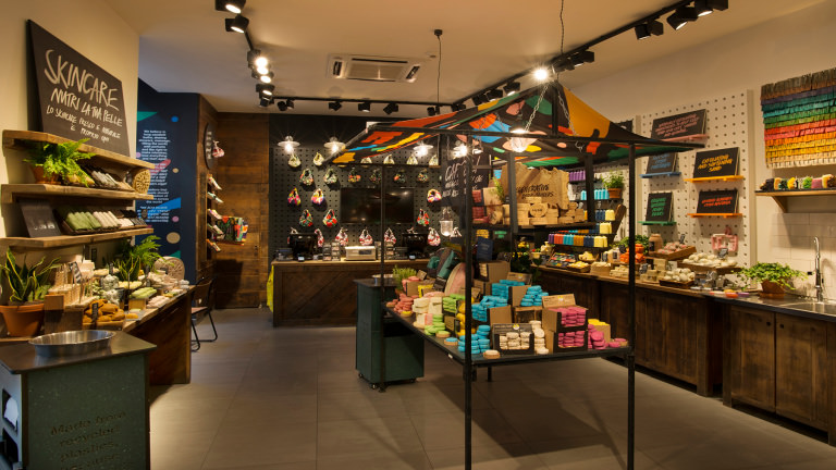 Inside lush packaging free shop