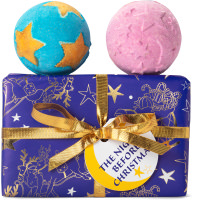 The Night Before Christmas Gift dark blue christmas night themed gift with products around it